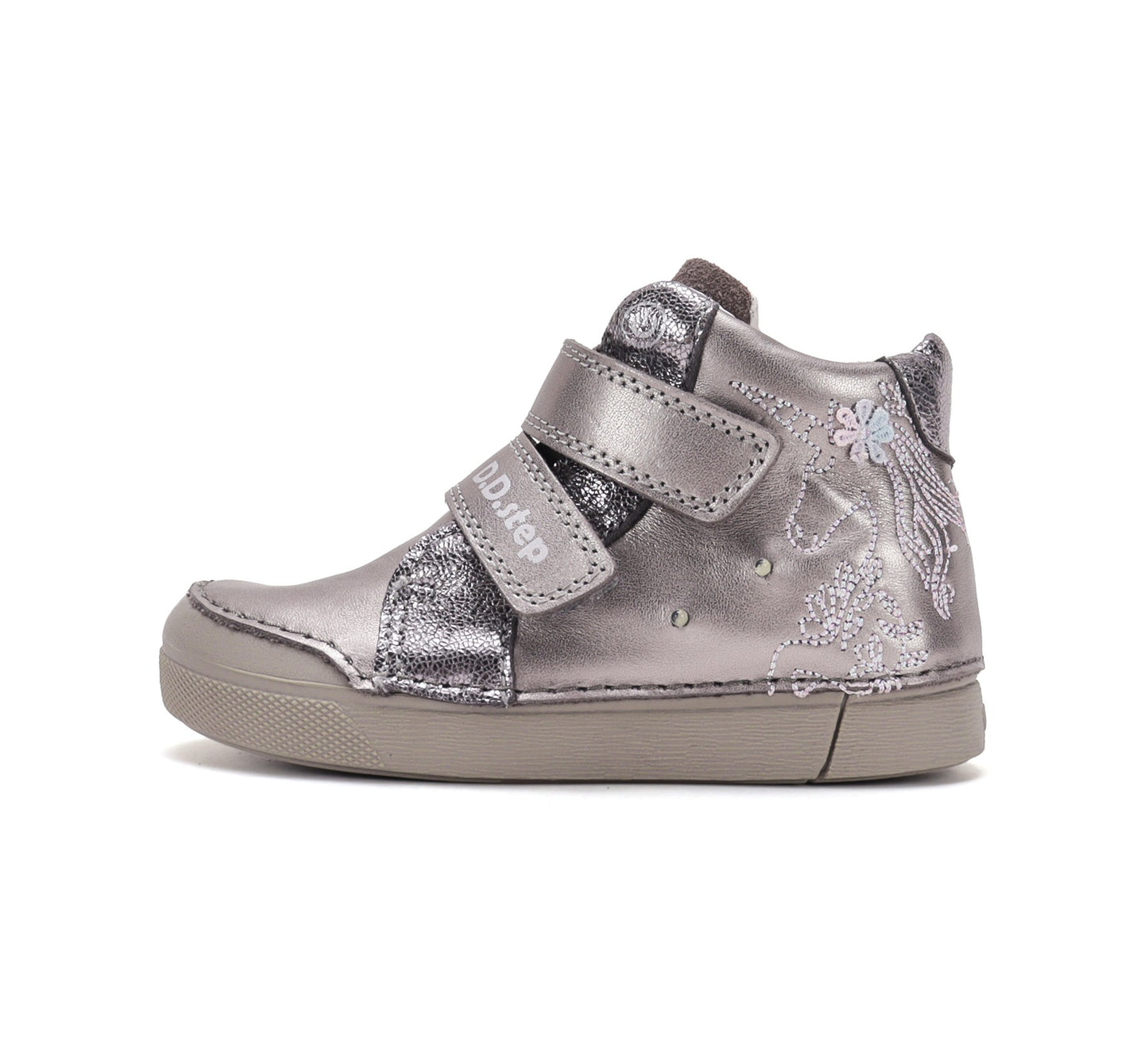 D.D.Step LED laisvalaikio batai mergaitėms sidabriniai A068-62147AM