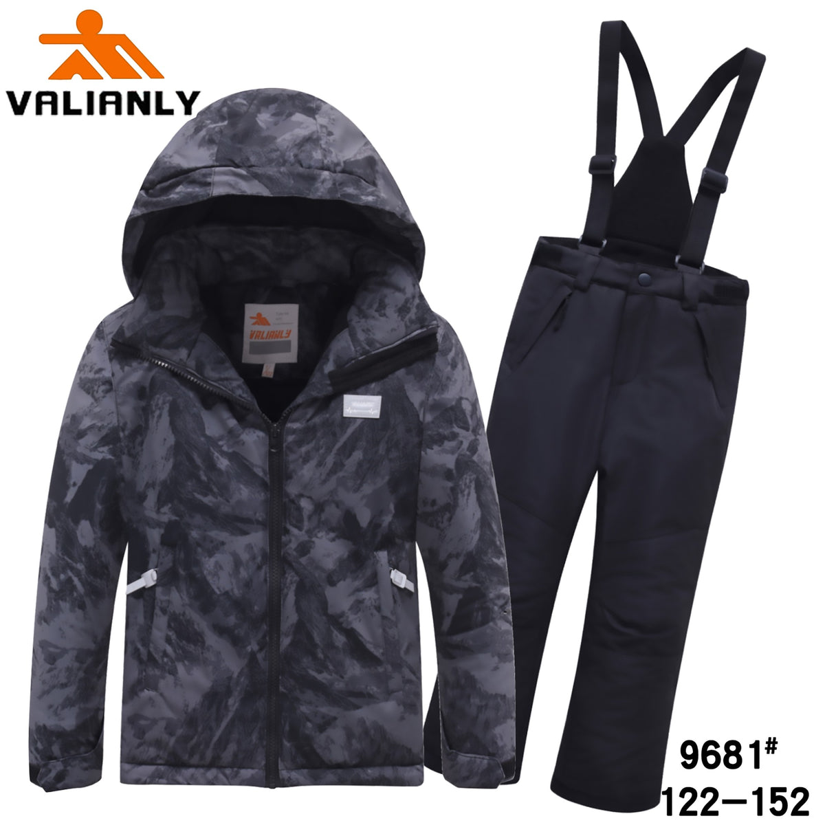 Valianly paltas berniukams juoda žieminė striukė/paltas 9681_black