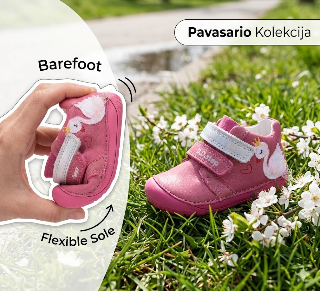 D.D.Step barefoot leisure shoes for girls pink S070-61837B