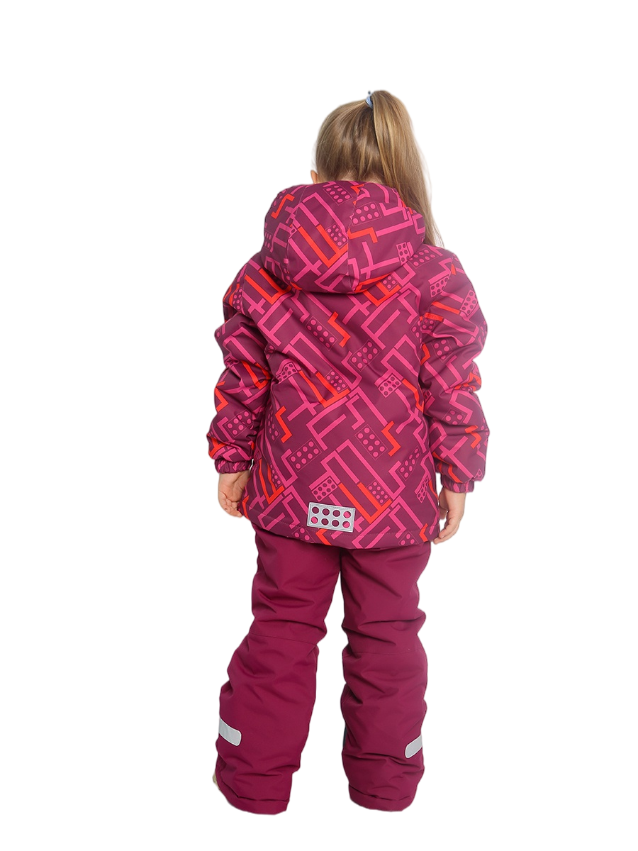 Valianly Girls' Two-Piece Burgundy Winter Snowsuit 9014-burgundy