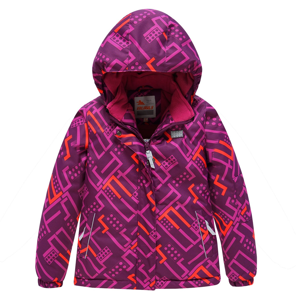 Valianly Girls' Two-Piece Burgundy Winter Snowsuit 9014-burgundy