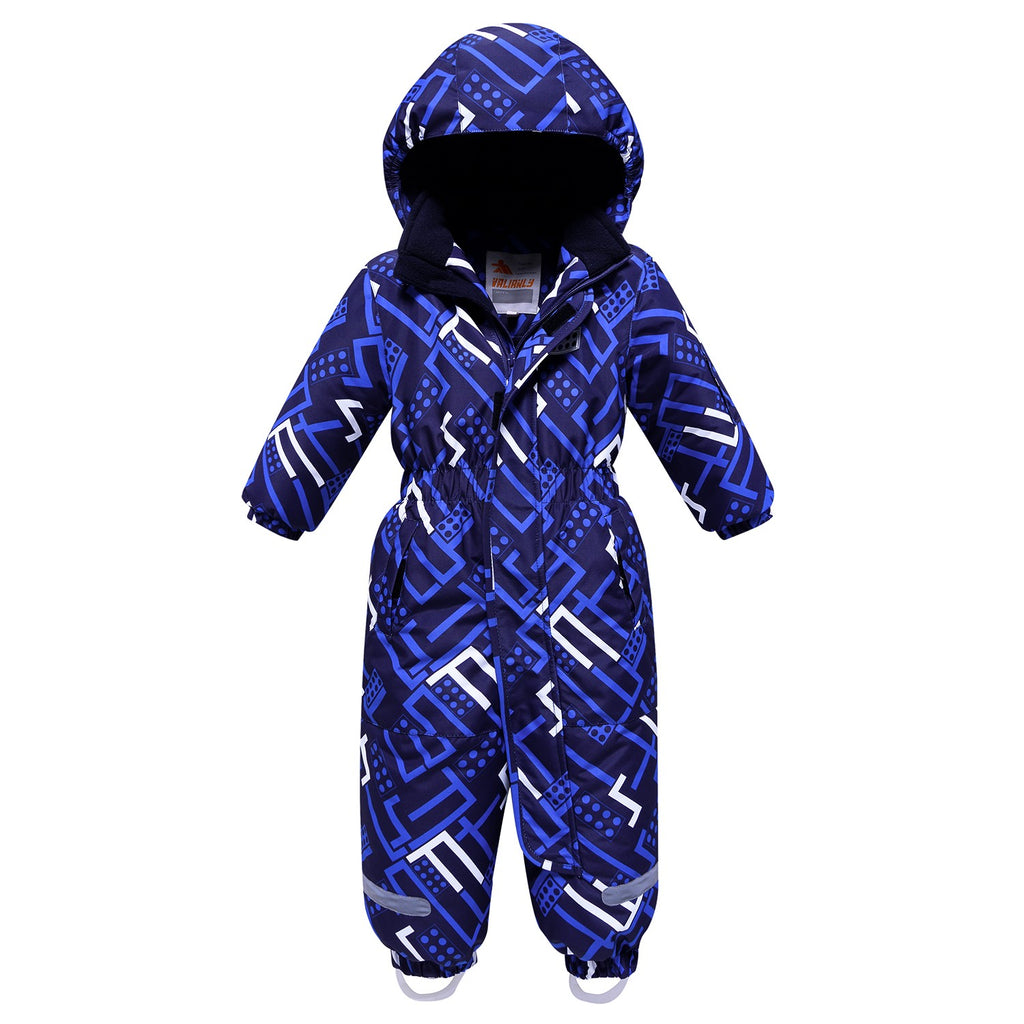 Valianly One-Piece Blue Winter Jumpsuit for Boys 9211-blue