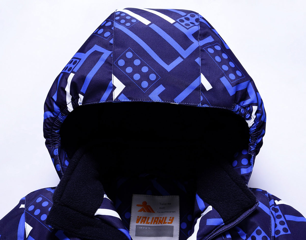 Valianly One-Piece Blue Winter Jumpsuit for Boys 9211-blue