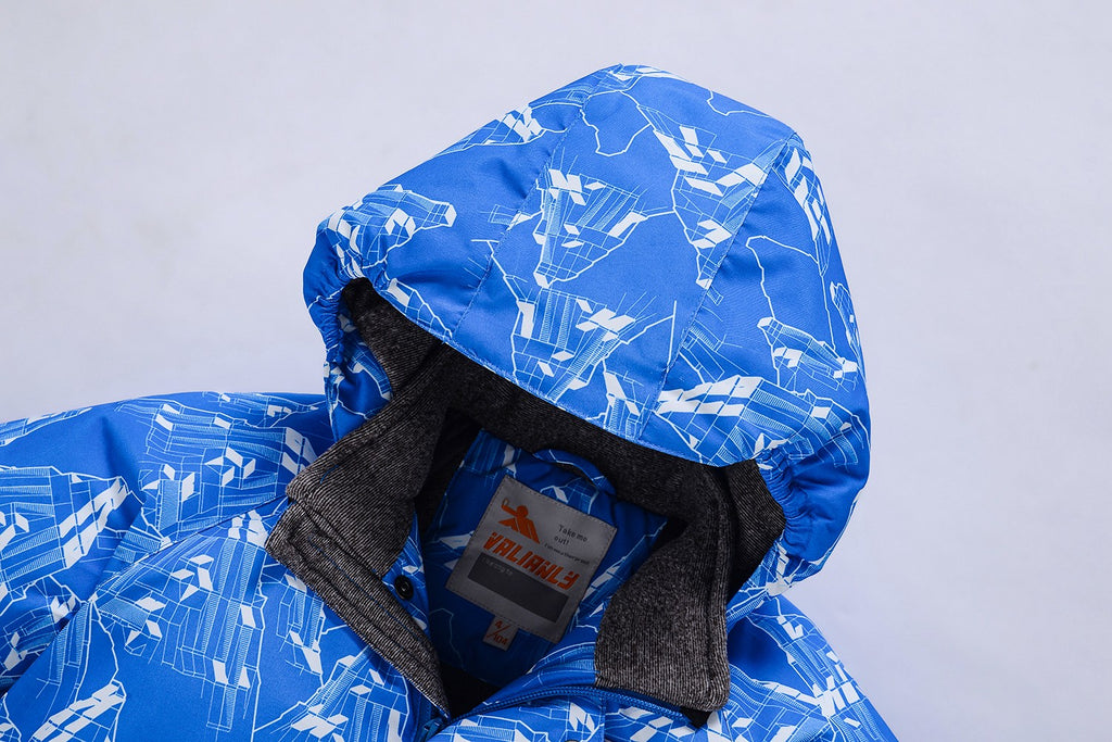 Valianly boys' blue two-piece winter jumpsuit 9205-blue