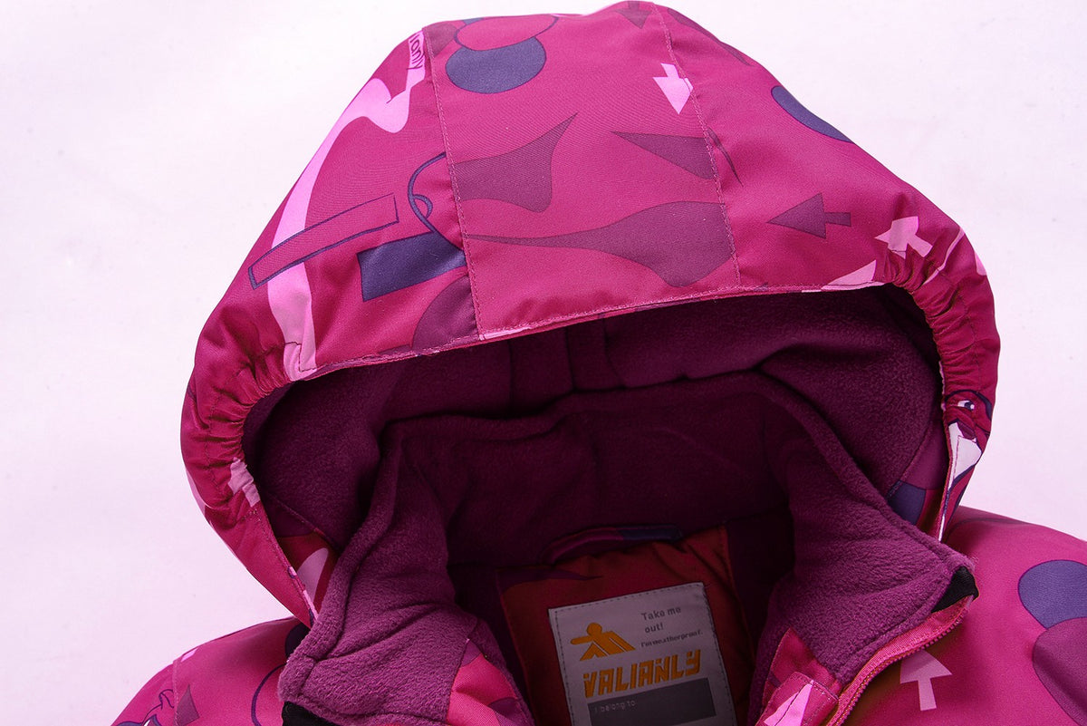 Valianly комбинезон для девочек розовый цельный зимний 9210-pink