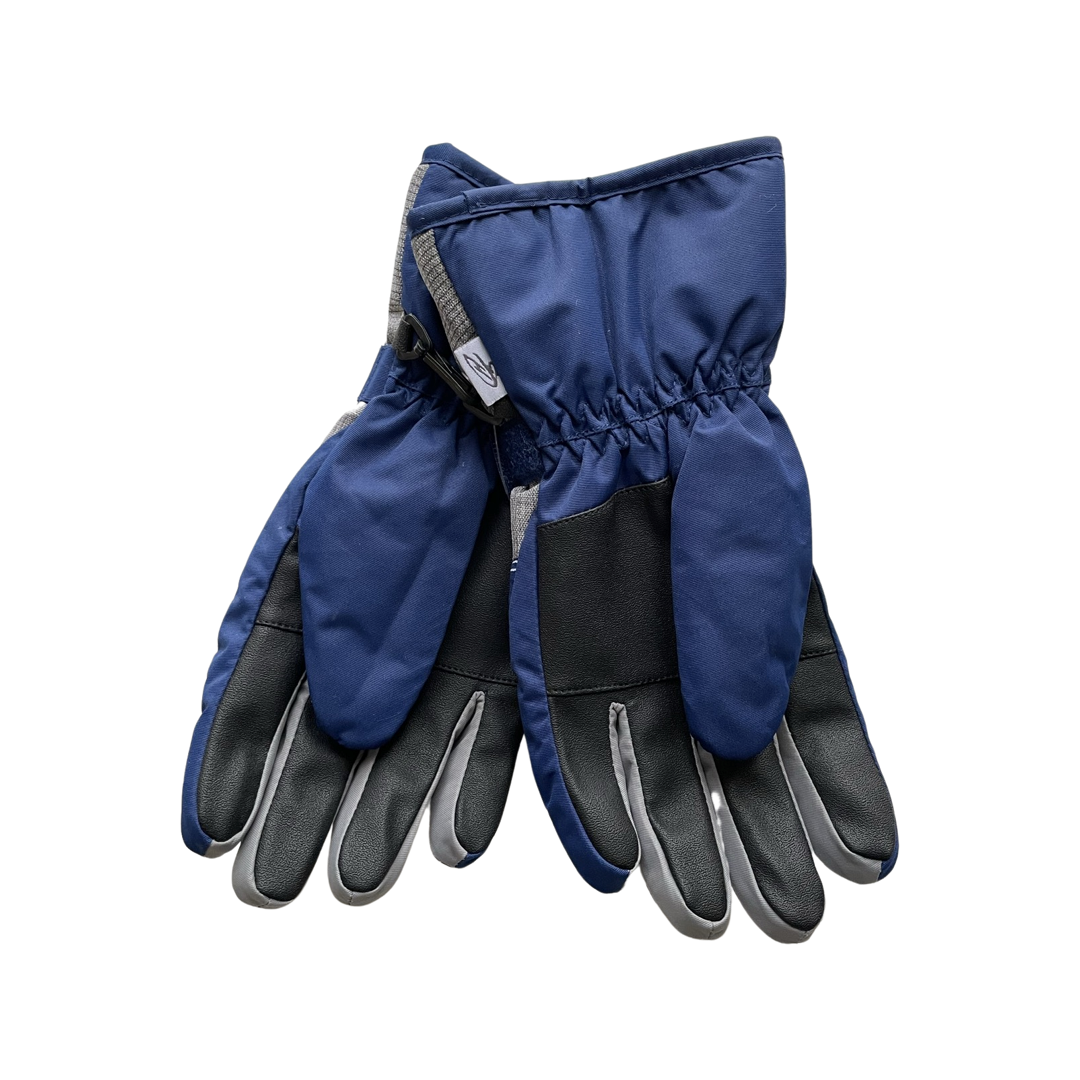 HANDAI boys' blue fingered waterproof snow gloves 5515_blue