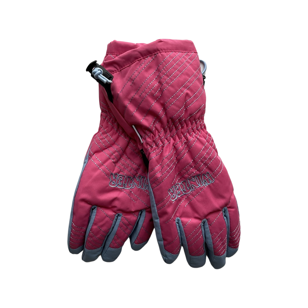 HANDAI  mergaitėms rožinės pirštuotos neperšlampančios sniego pirštinės 5503_pink