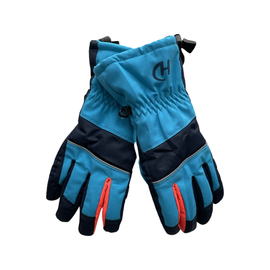 HANDAI boys' blue fingered waterproof snow gloves 5515_blue