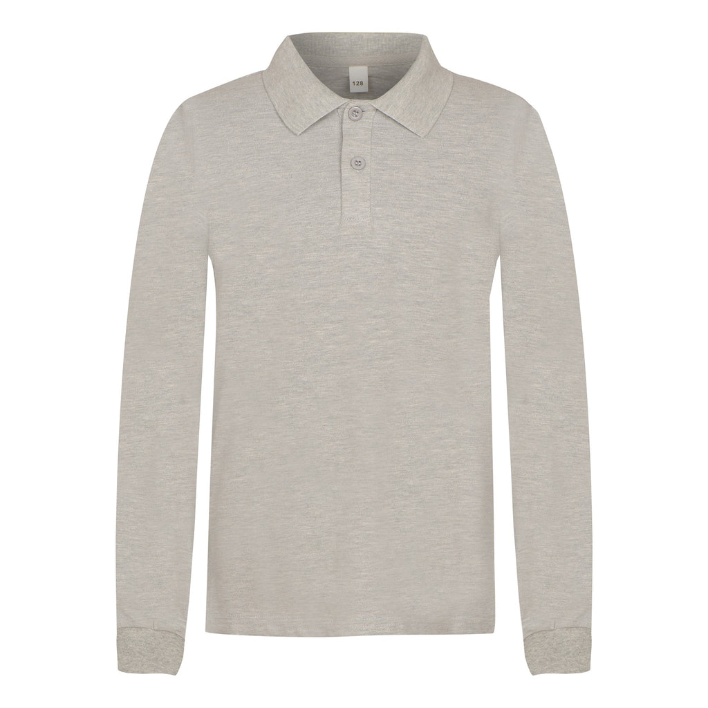 Boys' shirts long sleeve grey T-shirt Polo long grey_128-152