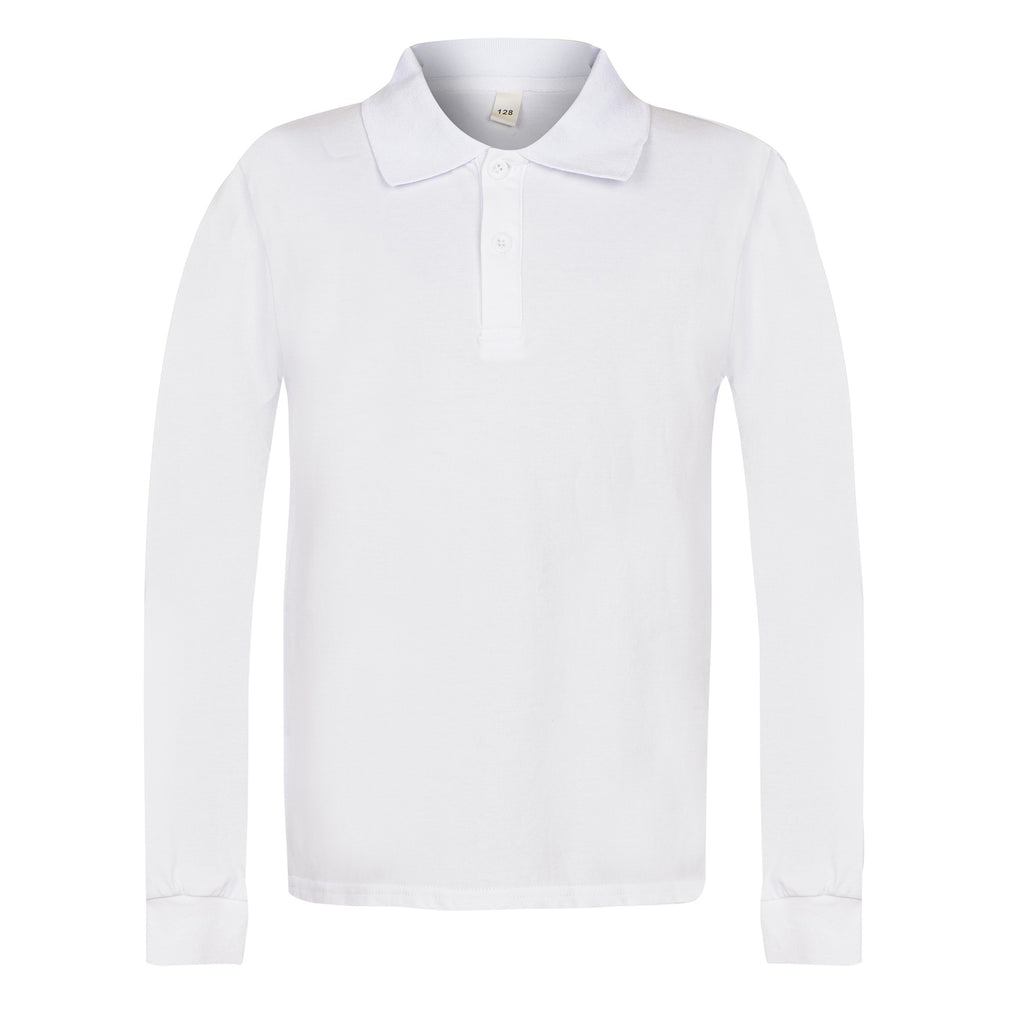 Boys' shirts white long-sleeved Polo long white_158-182