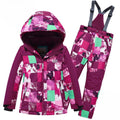 Valianly girls' two-piece burgundy winter overall 9328_burgundy