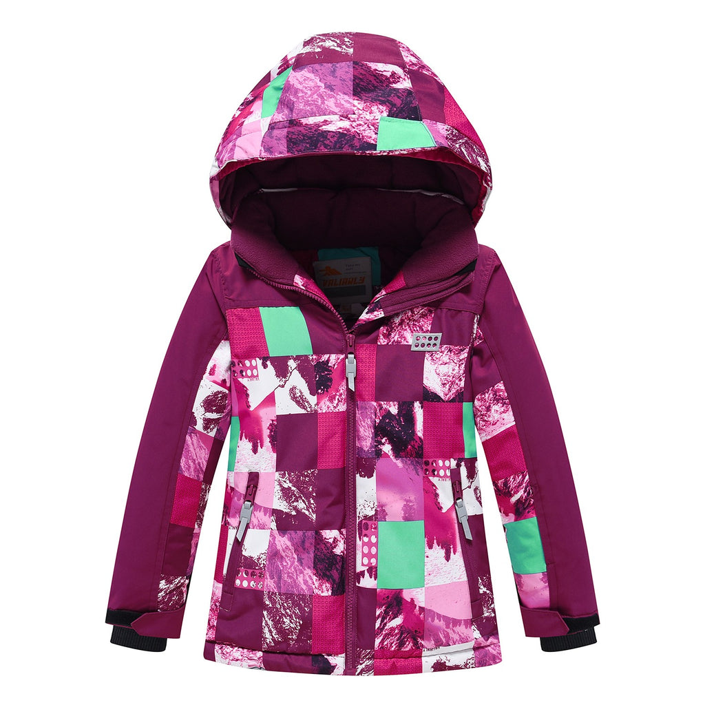 Valianly girls' two-piece burgundy winter overall 9328_burgundy