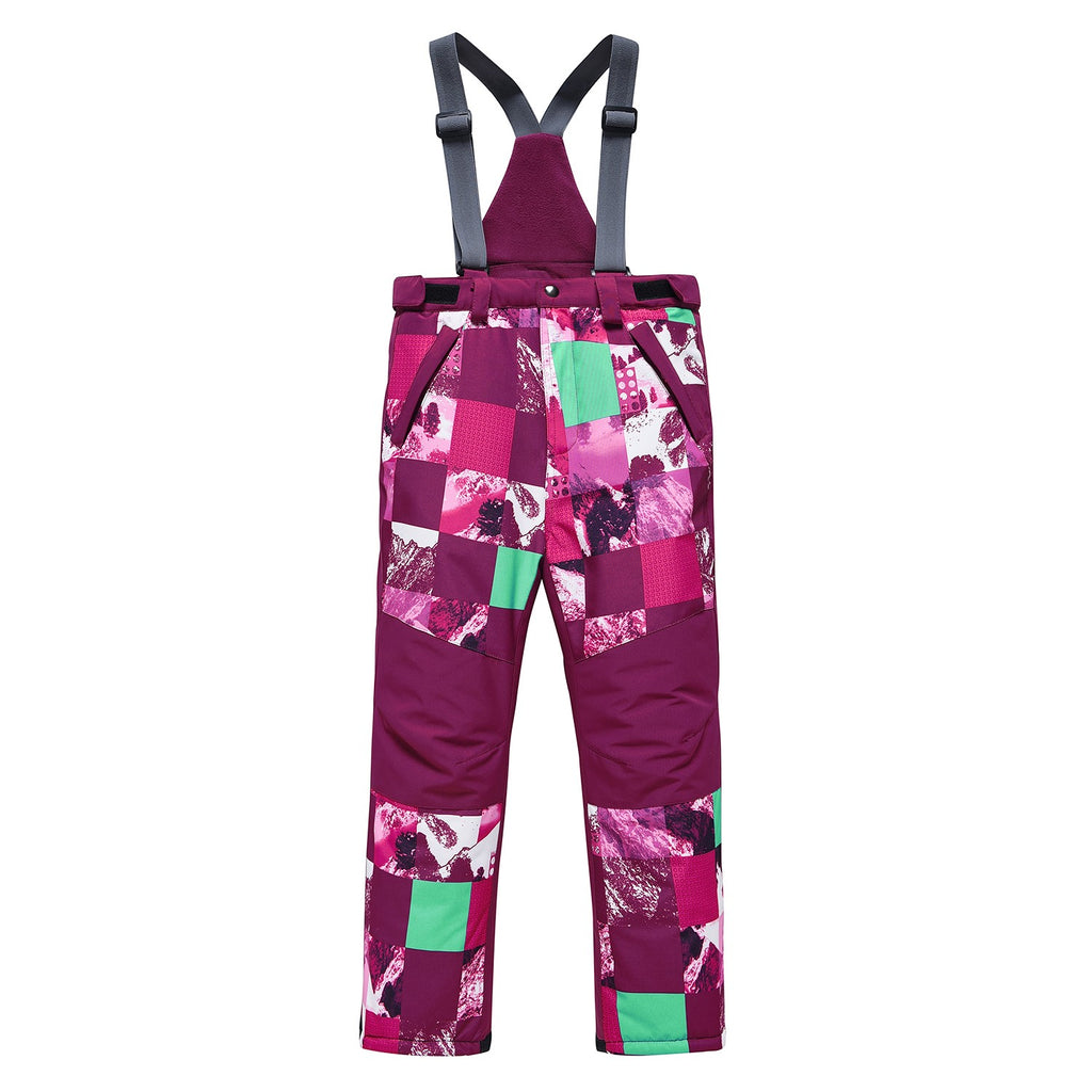 Valianly girls' two-piece burgundy winter overall 9328_burgundy