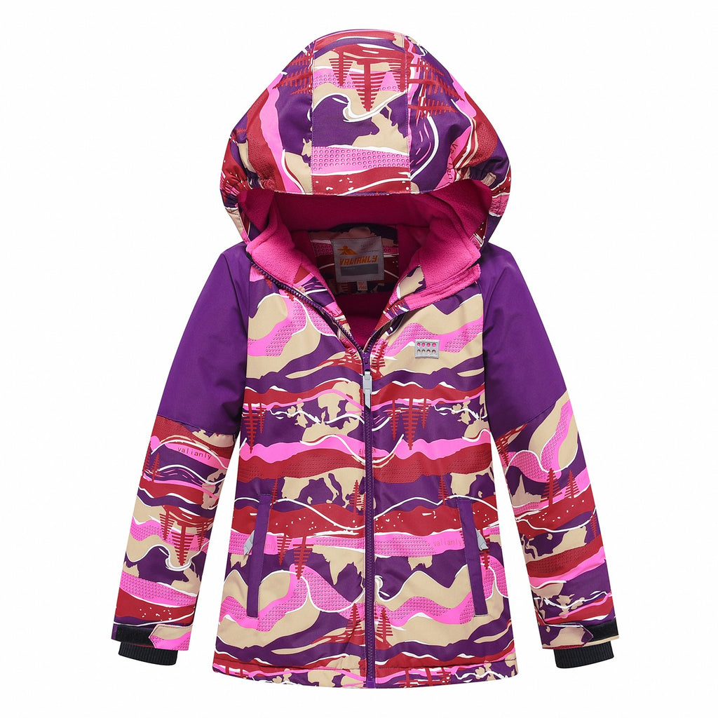Valianly two-piece purple winter jumpsuit for girls 9330_purple