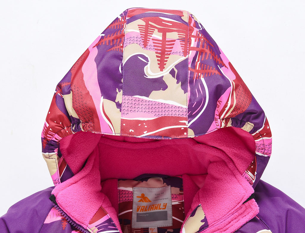Valianly two-piece purple winter jumpsuit for girls 9330_purple
