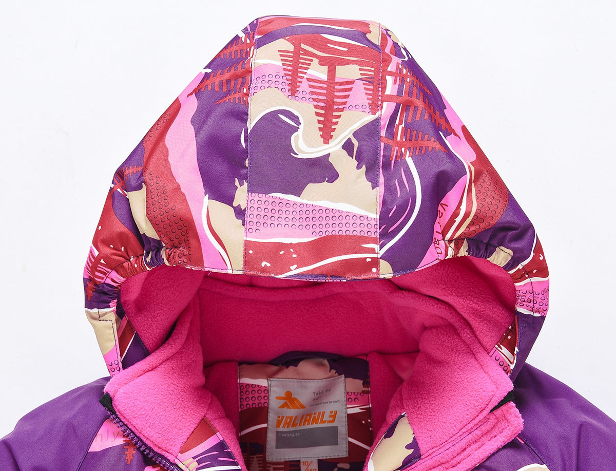 Valianly two-piece purple winter jumpsuit for girls 9330_purple