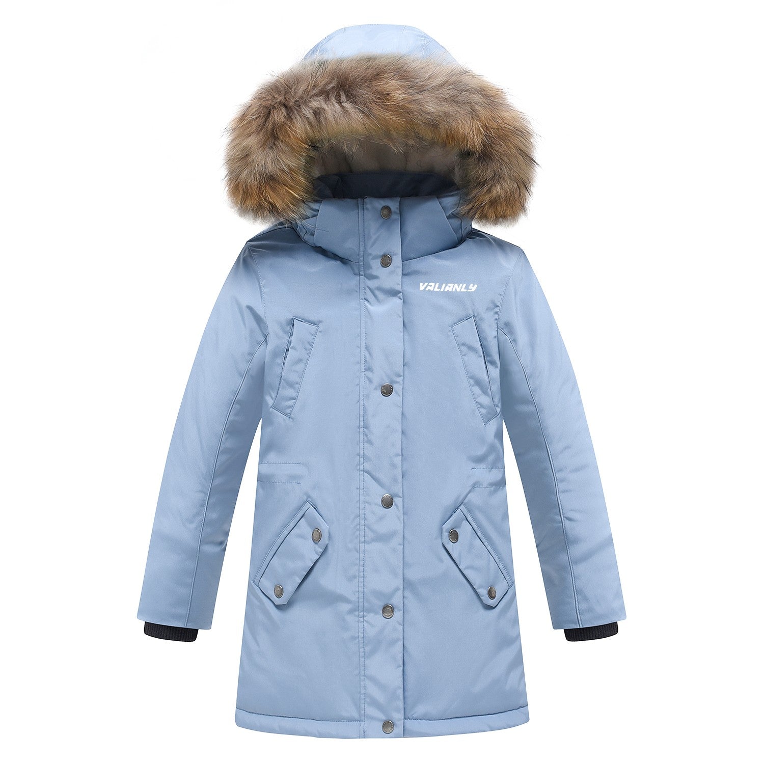 Valianly paltas mergaitėms šviesiai mėlyna žieminė striukė/paltas 9332_blue
