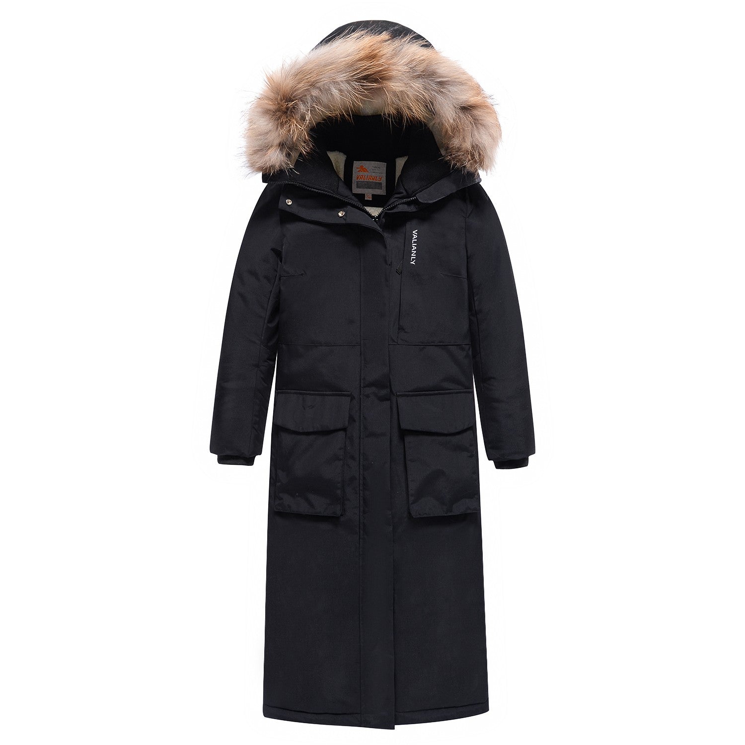 Valianly paltas mergaitėms juoda žieminė striukė/paltas 9344_black