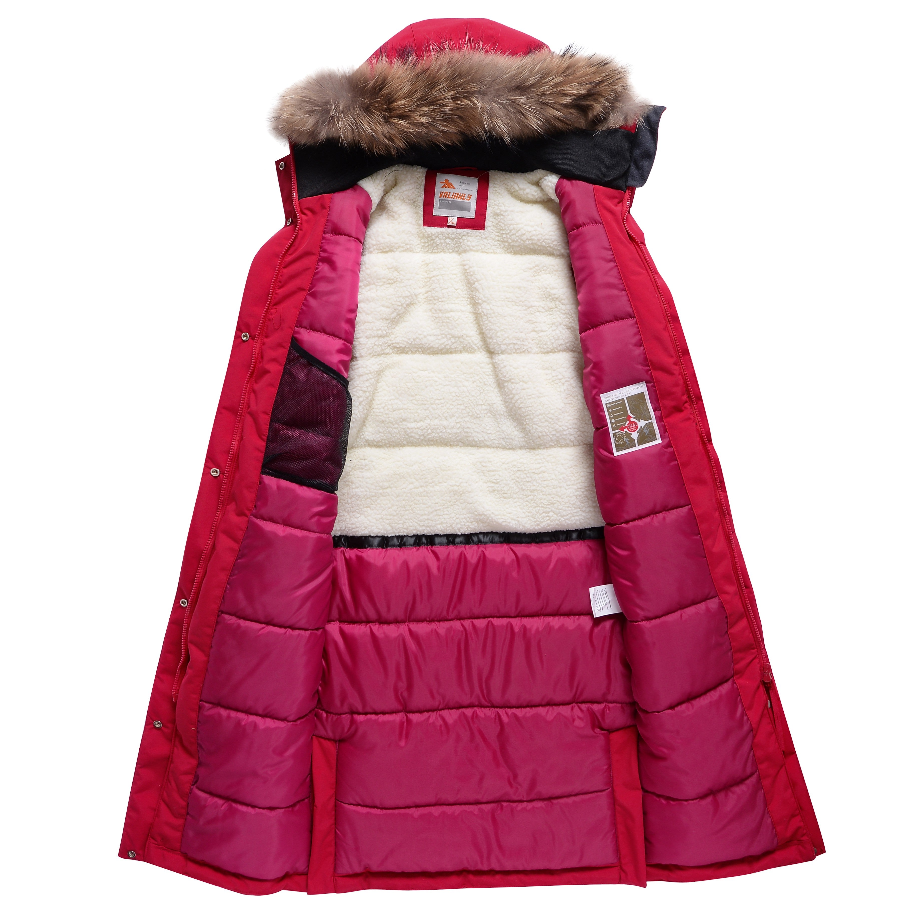 Valianly paltas mergaitėms juoda žieminė striukė/paltas 9344_black